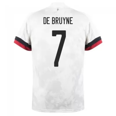 Lapset Belgian jalkapallomaajoukkue Kevin De Bruyne #7 Vieraspaita Valkoinen musta 2021 Lyhythihainen Paita