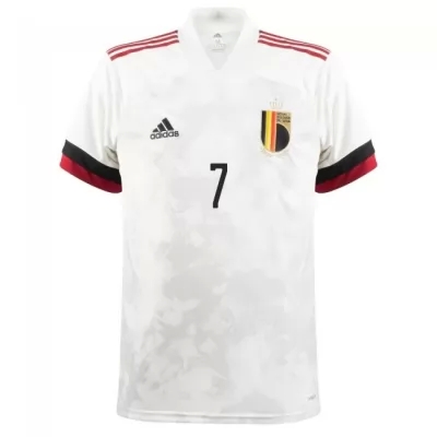 Naisten Belgian Jalkapallomaajoukkue Kevin De Bruyne #7 Vieraspaita Valkoinen Musta 2021 Lyhythihainen Paita