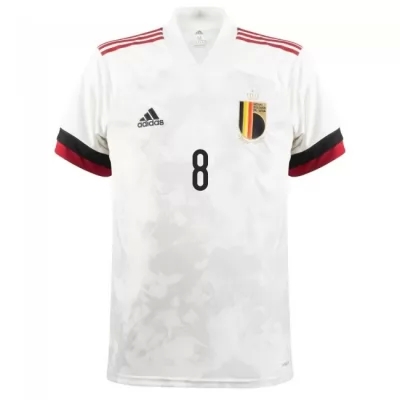Lapset Belgian Jalkapallomaajoukkue Youri Tielemans #8 Vieraspaita Valkoinen Musta 2021 Lyhythihainen Paita