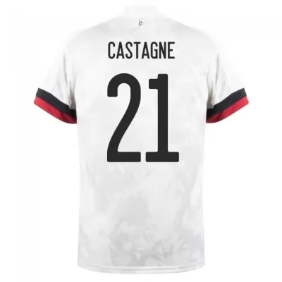 Naisten Belgian jalkapallomaajoukkue Timothy Castagne #21 Vieraspaita Valkoinen musta 2021 Lyhythihainen Paita
