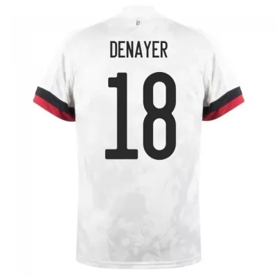 Naisten Belgian jalkapallomaajoukkue Jason Denayer #18 Vieraspaita Valkoinen musta 2021 Lyhythihainen Paita