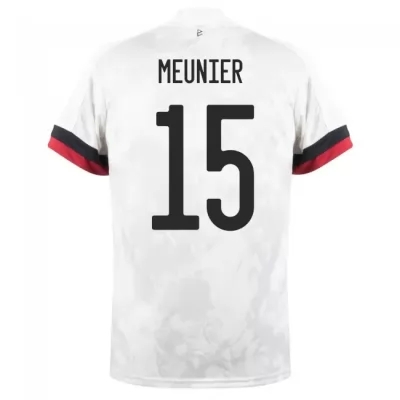 Miesten Belgian jalkapallomaajoukkue Thomas Meunier #15 Vieraspaita Valkoinen musta 2021 Lyhythihainen Paita