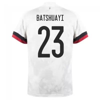Naisten Belgian jalkapallomaajoukkue Michy Batshuayi #23 Vieraspaita Valkoinen musta 2021 Lyhythihainen Paita