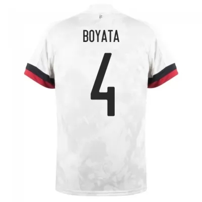 Miesten Belgian jalkapallomaajoukkue Dedryck Boyata #4 Vieraspaita Valkoinen musta 2021 Lyhythihainen Paita