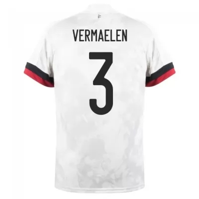 Naisten Belgian jalkapallomaajoukkue Thomas Vermaelen #3 Vieraspaita Valkoinen musta 2021 Lyhythihainen Paita