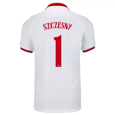 Lapset Puolan Jalkapallomaajoukkue Wojciech Szczesny #1 Vieraspaita Valkoinen 2021 Lyhythihainen Paita