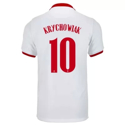 Naisten Puolan Jalkapallomaajoukkue Grzegorz Krychowiak #10 Vieraspaita Valkoinen 2021 Lyhythihainen Paita