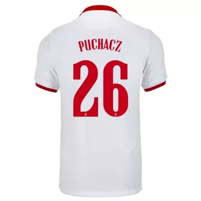 Lapset Puolan Jalkapallomaajoukkue Tymoteusz Puchacz #26 Vieraspaita Valkoinen 2021 Lyhythihainen Paita