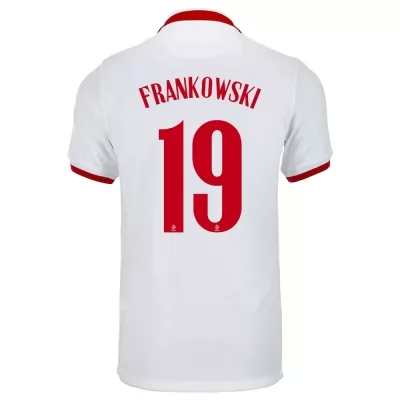 Lapset Puolan Jalkapallomaajoukkue Przemyslaw Frankowski #19 Vieraspaita Valkoinen 2021 Lyhythihainen Paita