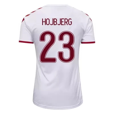 Miesten Tanskan Jalkapallomaajoukkue Pierre-emile Hojbjerg #23 Vieraspaita Valkoinen 2021 Lyhythihainen Paita