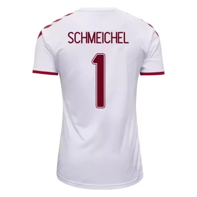 Naisten Tanskan Jalkapallomaajoukkue Kasper Schmeichel #1 Vieraspaita Valkoinen 2021 Lyhythihainen Paita