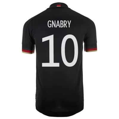 Miesten Saksan jalkapallomaajoukkue Serge Gnabry #10 Vieraspaita Musta 2021 Lyhythihainen Paita