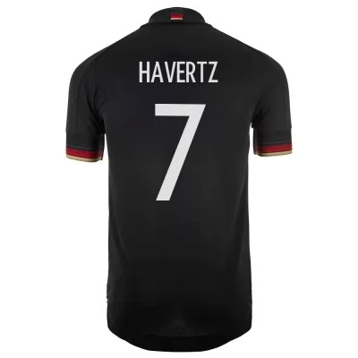 Naisten Saksan jalkapallomaajoukkue Kai Havertz #7 Vieraspaita Musta 2021 Lyhythihainen Paita
