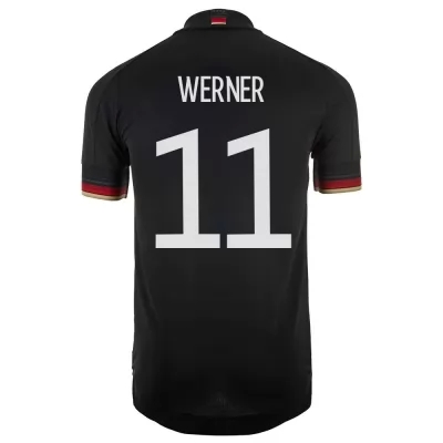 Miesten Saksan jalkapallomaajoukkue Timo Werner #11 Vieraspaita Musta 2021 Lyhythihainen Paita