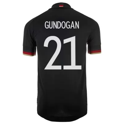 Lapset Saksan jalkapallomaajoukkue Ilkay Gundogan #21 Vieraspaita Musta 2021 Lyhythihainen Paita