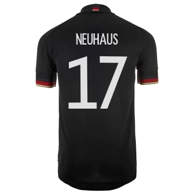 Naisten Saksan jalkapallomaajoukkue Florian Neuhaus #17 Vieraspaita Musta 2021 Lyhythihainen Paita