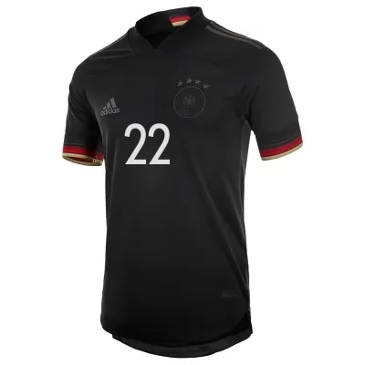 Naisten Saksan Jalkapallomaajoukkue Kevin Trapp #22 Vieraspaita Musta 2021 Lyhythihainen Paita