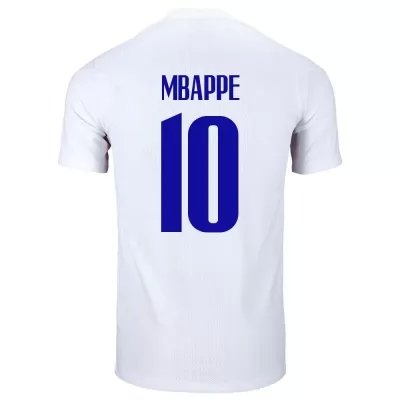 Miesten Ranskan jalkapallomaajoukkue Kylian Mbappe #10 Vieraspaita Valkoinen 2021 Lyhythihainen Paita