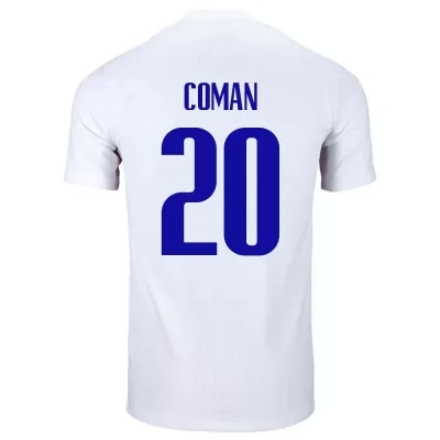Naisten Ranskan jalkapallomaajoukkue Kingsley Coman #20 Vieraspaita Valkoinen 2021 Lyhythihainen Paita