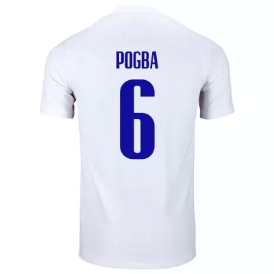 Lapset Ranskan jalkapallomaajoukkue Paul Pogba #6 Vieraspaita Valkoinen 2021 Lyhythihainen Paita