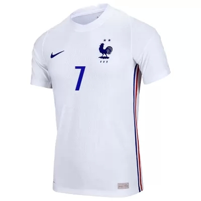 Miesten Ranskan Jalkapallomaajoukkue Antoine Griezmann #7 Vieraspaita Valkoinen 2021 Lyhythihainen Paita