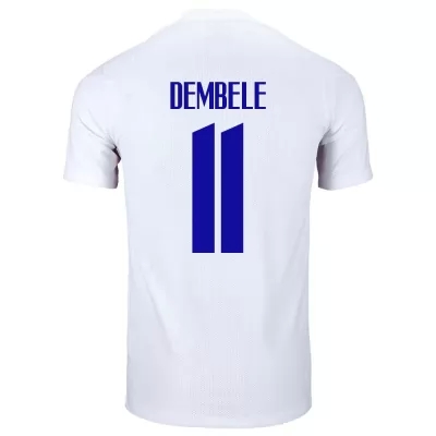 Naisten Ranskan jalkapallomaajoukkue Ousmane Dembele #11 Vieraspaita Valkoinen 2021 Lyhythihainen Paita