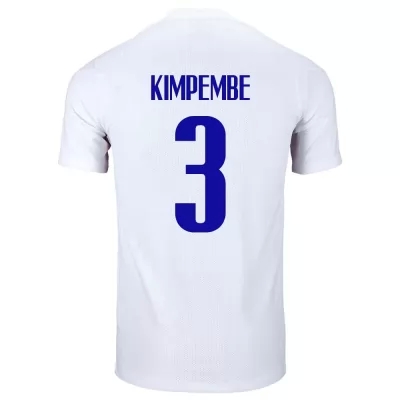 Miesten Ranskan jalkapallomaajoukkue Presnel Kimpembe #3 Vieraspaita Valkoinen 2021 Lyhythihainen Paita