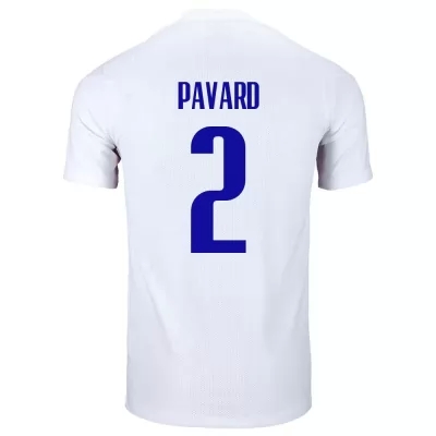 Miesten Ranskan Jalkapallomaajoukkue Benjamin Pavard #2 Vieraspaita Valkoinen 2021 Lyhythihainen Paita