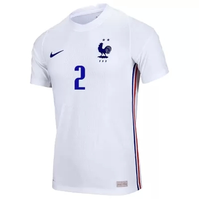 Naisten Ranskan Jalkapallomaajoukkue Benjamin Pavard #2 Vieraspaita Valkoinen 2021 Lyhythihainen Paita