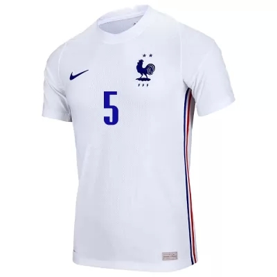 Naisten Ranskan Jalkapallomaajoukkue Clement Lenglet #5 Vieraspaita Valkoinen 2021 Lyhythihainen Paita