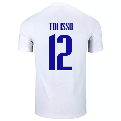 Miesten Ranskan jalkapallomaajoukkue Corentin Tolisso #12 Vieraspaita Valkoinen 2021 Lyhythihainen Paita