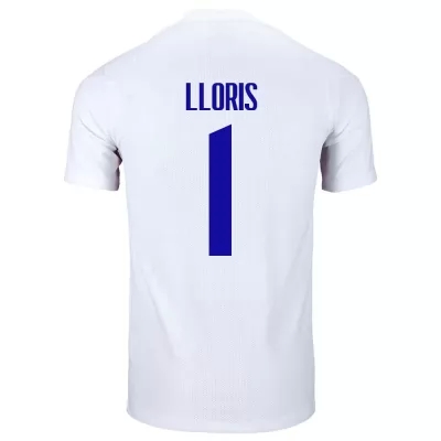 Miesten Ranskan jalkapallomaajoukkue Hugo Lloris #1 Vieraspaita Valkoinen 2021 Lyhythihainen Paita