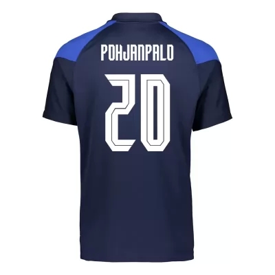 Miesten Suomen Jalkapallomaajoukkue Joel Pohjanpalo #20 Vieraspaita Tummansininen 2021 Lyhythihainen Paita