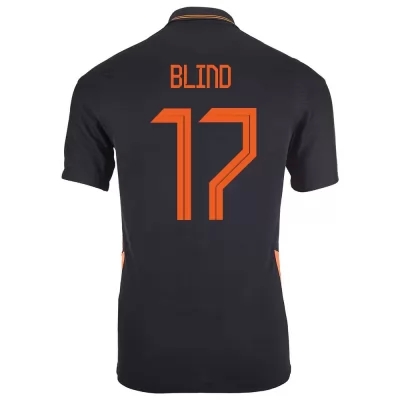 Lapset Alankomaiden jalkapallomaajoukkue Daley Blind #17 Vieraspaita Musta 2021 Lyhythihainen Paita