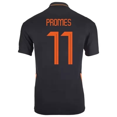Miesten Alankomaiden jalkapallomaajoukkue Quincy Promes #11 Vieraspaita Musta 2021 Lyhythihainen Paita