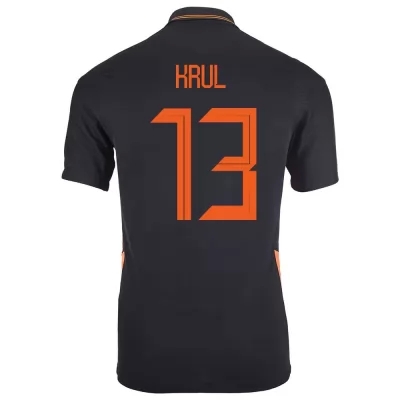 Naisten Alankomaiden jalkapallomaajoukkue Tim Krul #13 Vieraspaita Musta 2021 Lyhythihainen Paita