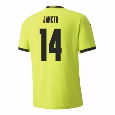Naisten Tšekin Jalkapallomaajoukkue Jakub Jankto #14 Vieraspaita Vaaleanvihreä 2021 Lyhythihainen Paita
