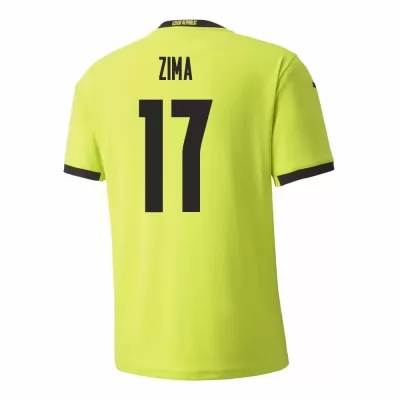 Lapset Tšekin Jalkapallomaajoukkue David Zima #17 Vieraspaita Vaaleanvihreä 2021 Lyhythihainen Paita