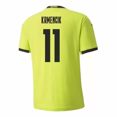 Naisten Tšekin Jalkapallomaajoukkue Michael Krmencik #11 Vieraspaita Vaaleanvihreä 2021 Lyhythihainen Paita