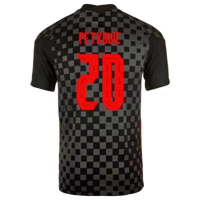 Lapset Kroatian Jalkapallomaajoukkue Bruno Petkovic #20 Vieraspaita Musta Harmaa 2021 Lyhythihainen Paita