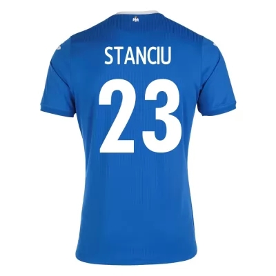 Naisten Romanian Jalkapallomaajoukkue Nicolae Stanciu #23 Vieraspaita Sininen 2021 Lyhythihainen Paita