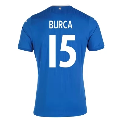 Naisten Romanian Jalkapallomaajoukkue Andrei Burca #15 Vieraspaita Sininen 2021 Lyhythihainen Paita