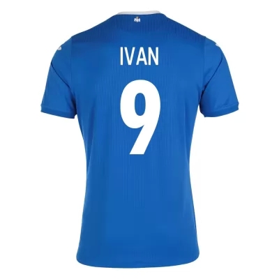 Miesten Romanian Jalkapallomaajoukkue Andrei Ivan #9 Vieraspaita Sininen 2021 Lyhythihainen Paita