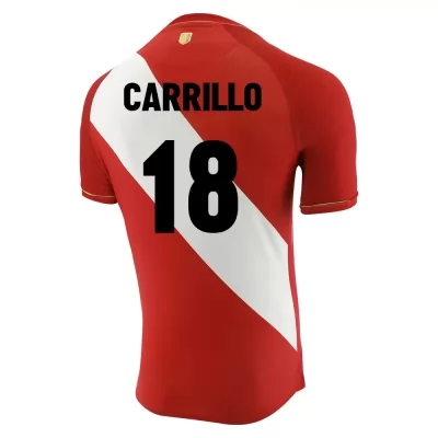 Lapset Perun Jalkapallomaajoukkue Andre Carrillo #18 Vieraspaita Punainen Valkoinen 2021 Lyhythihainen Paita