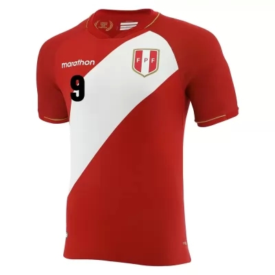 Naisten Perun Jalkapallomaajoukkue Gianluca Lapadula #9 Vieraspaita Punainen Valkoinen 2021 Lyhythihainen Paita