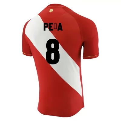 Naisten Perun Jalkapallomaajoukkue Sergio Peña #8 Vieraspaita Punainen Valkoinen 2021 Lyhythihainen Paita