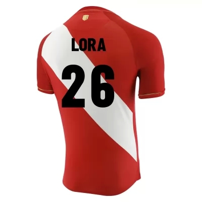 Naisten Perun Jalkapallomaajoukkue Jhilmar Lora #26 Vieraspaita Punainen Valkoinen 2021 Lyhythihainen Paita