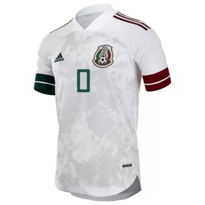 Miesten Meksikon Jalkapallomaajoukkue Jose Macias #0 Vieraspaita Valkoinen Musta 2021 Lyhythihainen Paita