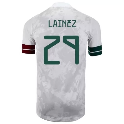 Naisten Meksikon jalkapallomaajoukkue Diego Lainez #29 Vieraspaita Valkoinen musta 2021 Lyhythihainen Paita