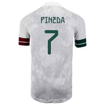 Miesten Meksikon jalkapallomaajoukkue Orbelin Pineda #7 Vieraspaita Valkoinen musta 2021 Lyhythihainen Paita